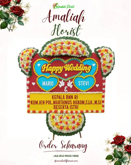 Papan Bunga Pernikahan Anjun